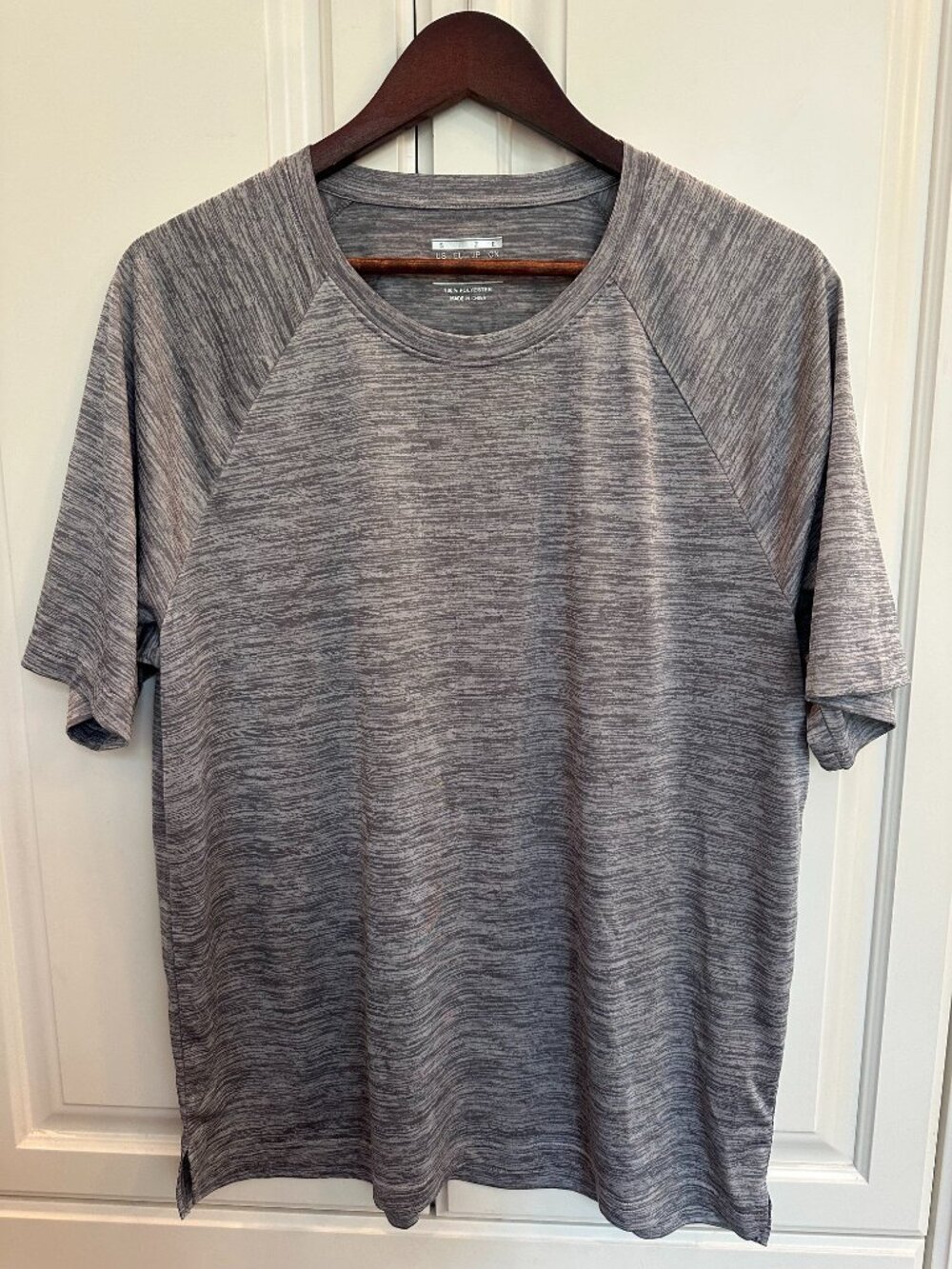 TACVASEN Mens Athletic T-Shirt Short Sleeve Dry Fit Workout Gray Size Large